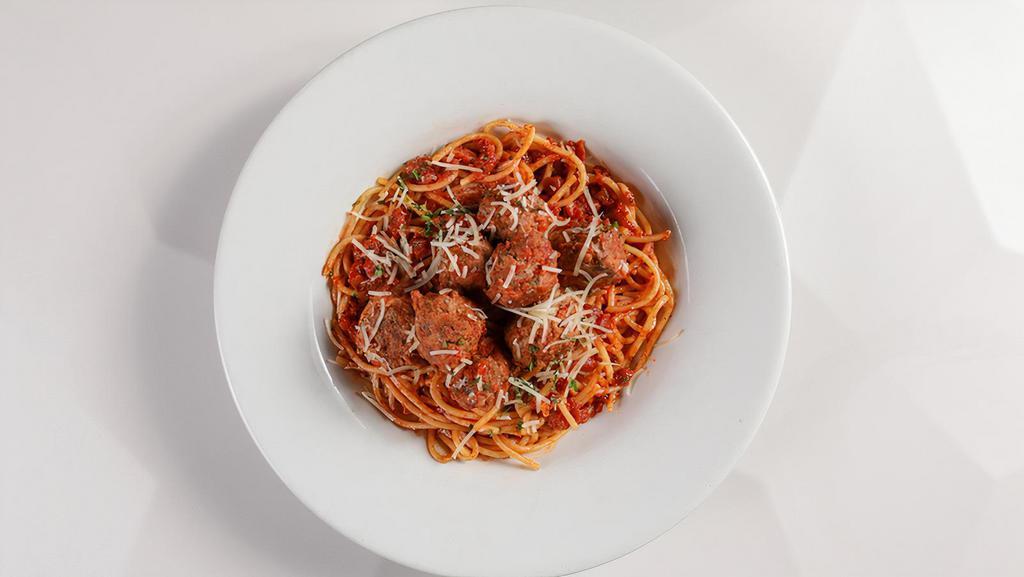 Mom'S Ricotta Meatballs & Spaghetti With Pomodorina Sauce (798 Cal.) · House made beef, veal, pork & ricotta meatballs, romano, spaghetti.