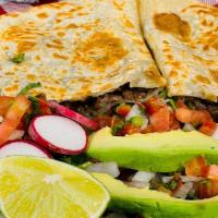 Quesadilla · Consist of tortilla filled with cheese and spices. Other fillings: meat, lettuce and avocado.