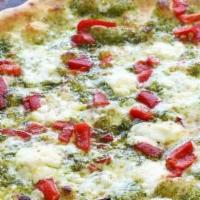Pesto with Red Pepper & Goat Cheese Pizza (Large 14