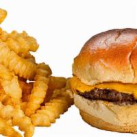 Kids Cheeseburger · M'ini Cheeseburger, fries and drink
