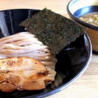 Tsukemen · Cold thick noodle and rich dipping soup made with pork, chicken, dried anchovy, and dried bo...