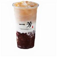 Red Bean Black Tea Latte 紅豆鮮奶茶 · Yifang's signature Sun Moon Lake black tea infused with premium Wandan sweet red bean with f...