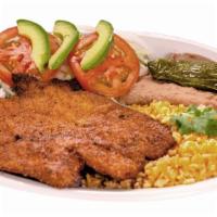 Filete De Pescado / Fried Fish Fillet · Our Fried Fish Combo comes with 3 Sides and 6 Tortillas