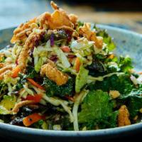East West · Baby kale, cabbage, cucumber, carrots, mint, cilantro, crushed peanuts, chilies, red onions,...