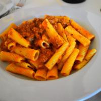 Rigatoni Alla Piemontese · Italian sausage, ground beef, marinara sauce