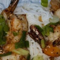 33. Grilled Marinated  Prawns Over Vermicelli / Bún Tôm Nướng · Grilled Marinated  prawns over vermicelli and vegetables.