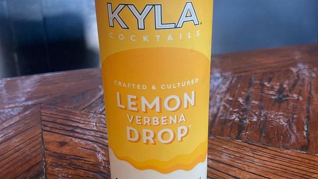 **SALE** Lemon Verbena Drop  - KYLA Cocktail 4pk · Easy, breezy, lemon squeezy. This is what we call lemon love: the trifecta of lemon verbena, lemongrass, and Meyer lemon. 3 grams of sugar, Gluten Free, Live cultures, Vegan, 7% alchohol.
