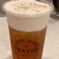 7. Milk Foam Oolong Tea · Roasted Osmanthus Oolong Tea from Taiwan. topped with house made Milk Foam.