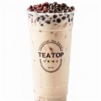 8. Pearl Milk Tea with Red Beans · Red Bean Boba lovers Choice. Made with Darjeeling black milk tea