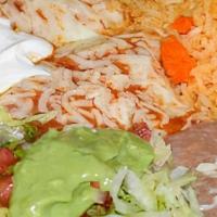 Enchiladas · Two enchiladas with choice of meat.