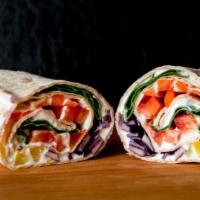 BBQ Veggie Kabob Wrap · BBQ Veggie Kabob, served with tomatoes, lettuce, onions and special sauce.