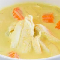 Yellow Curry · Yellow curry paste with coconut milk, potato, carrot, yellow onion.