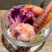 Pickled Veggies · romanesco, rainbow cauliflower, rainbow baby carrots, easter egg radishes