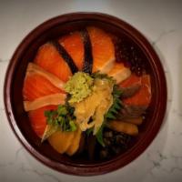 Salmon Don · 2 kinds of salmon & salmon caviar over sushi rice