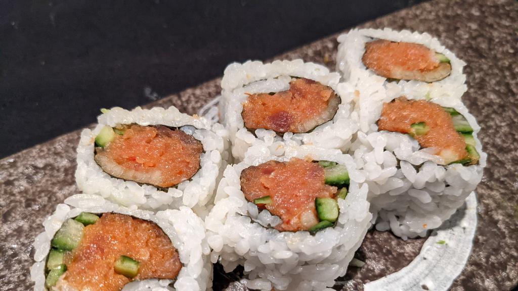Spicy Tuna · Classic Roll With Tamashi's Famous Spicy Tuna Mix with Cucumber.