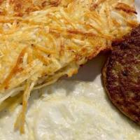 Sausage & Eggs Breakfast · Links sausage and two eggs any style. Served with dad's homemade hash browns or breakfast po...