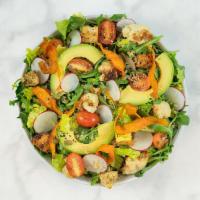 CALI · Romaine, roasted cauliflower, avocado, cherry tomatoes, mixt seeds, sunflower sprouts, seaso...
