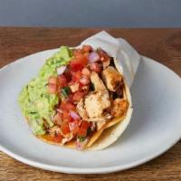CRISPY POLLO ASADO * · One taco with a grilled crispy corn tortilla wrapped in a soft corn tortilla. With Jack chee...
