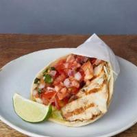 FISH TACO * · Marinated mahi-mahi in soft corn tortillas with cilantro, cabbage, red onions, pico de gallo...