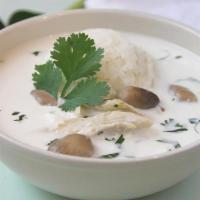 Tom Kha · Coconut milk soup with mushroom, carrot and onion.