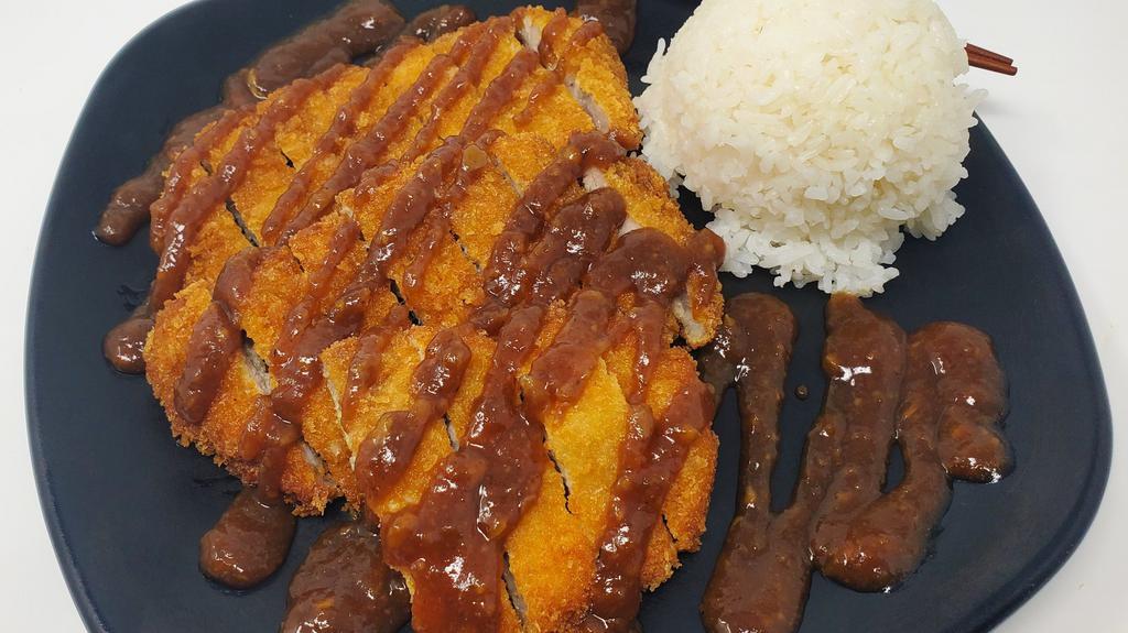 Ton Katsu · Deep fried breaded pork cutlet with rice.
House-made tonkatsu sauce served on the side.