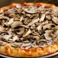 Mushroom · 18 inch pizza with two mushrooms.