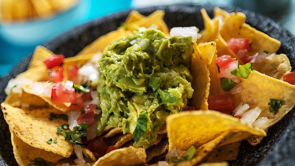 Super Nachos · Delicious Nacho chips topped with customer's choice of meat, beans, cheese, guacamole, sour cream, lettuce, tomato, and salsa.