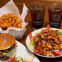Exclusive Meal for 2 (Baja burger, BBQ chicken salad, Single Curly fries and 2 Coca colas) · Includes a Baja burger, BBQ chicken salad, Curly fries and 2 Coca colas