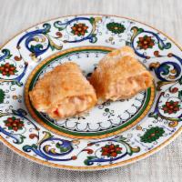 CHALOS Empanada - Chalos #15 (House Favorite!) · #15 Chalos (cooked ham, mozzarella cheese, red bell peppers, heart of palm, and special sauc...