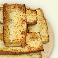 Garlic bread · 6 slices of french bread  with Garlic spread and mozzarella cheese melted on top .