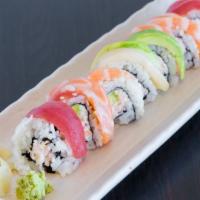Rainbow Roll · Raw. Assorted raw fish on CA roll (crab, avocado,sesame)