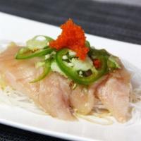 5. Pepper Fin · Thin sliced of albacore tuna with jalapeño with special sauce.