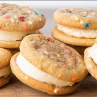 Birthday Cake Ice Cream Sandwiches (7-Count) · Creamy vanilla ice cream smashed between two birthday cake cookies baked to perfection.