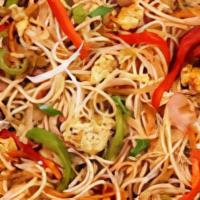 Egg Hakka Noodles · Noodles stir  fried with vegetable/Egg and sauces ,a popular Indo - Chinese street food dish