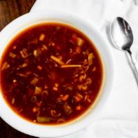 Hot & Sour Soup-Vegetable · Soup made with crushed ground chili paste and sour ingredients.