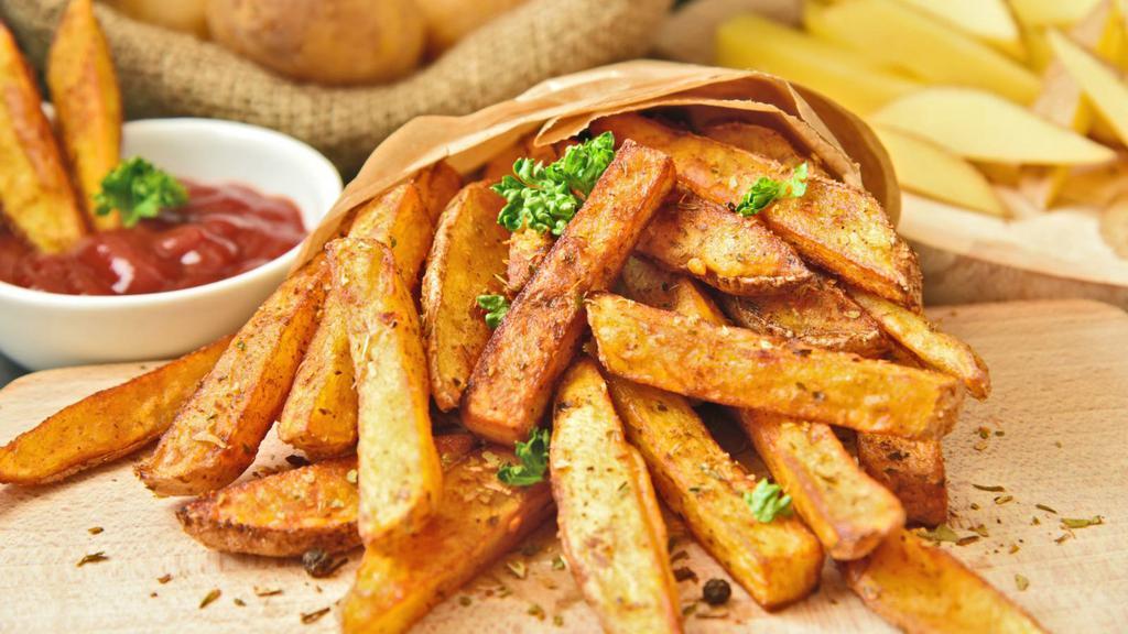 Seasoned French Fries · Seasoned potatoes. Fried.