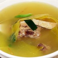 323. 酸菜鴨肉湯Preserved Vegetable & Duck Soup · 