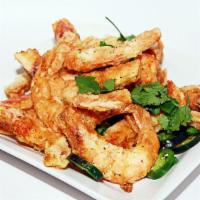 443.椒鹽蝦 Shrimp with Pepper & Salt · Hot and spicy.