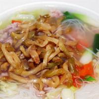 639. 榨菜肉絲米粉Preserved Vegetable Rice Noodle Soup · 