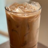 Iced Mocha · espresso combined with house-made Guittard chocolate sauce with organic steamed milk over ice.