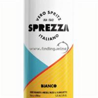 Sprezza Bianco Spritz · Dry, bubbly, refreshing. Floral alpine palate of angelica, chamomile, elderflower, gentian a...