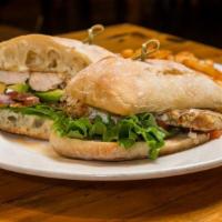 Chicken Breast Sandwich · avocado, tomato, red onion, lettucce, swiss cheese, lemon aioli, country italian roll