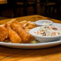 Fish & Chips · beer battered cod, coleslaw, fries, tartar sauce
