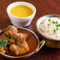 Goat Curry · Bone-in goat meat cooked in authentic Nepalese style in house special sauce, herbs, and spic...