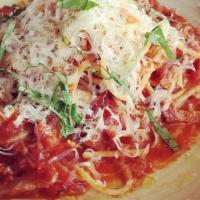 Large Pasta · Large portion of rigatoni or spaghetti with choice of marinara, pesto, Alfredo or butter & c...
