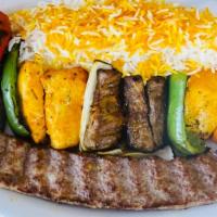 1. Shish Kabob Combo · 1 Kabob with Beef,Chicken, Onions, Bell Peppers  & Ground Beef.