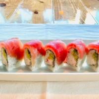 Hawaiian Roll · Crab salad, cucumber inside, tuna on top.

Consuming raw or undercooked meats, poultry, shel...