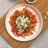 Bonny Bolognese Penne · Penne pasta tossed with our classic homemade meat sauce.