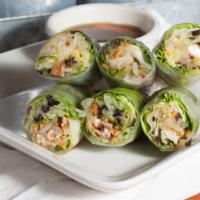 Fresh Spring Rolls · Vegetarian. Soft rice paper rolls filled with cabbage, mushrooms, tofu, bean sprouts, carrot...