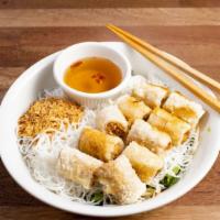 Imperial Rolls Vermicelli · 5 crispy fried rolls filled with ground pork, taro, carrots & silver noodles
